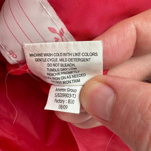 Osh‎ Kosh b'Gosh Floral Hooded Ruffled Puffer Jacket Girl's M 6/8 Pink - Picture 9 of 13